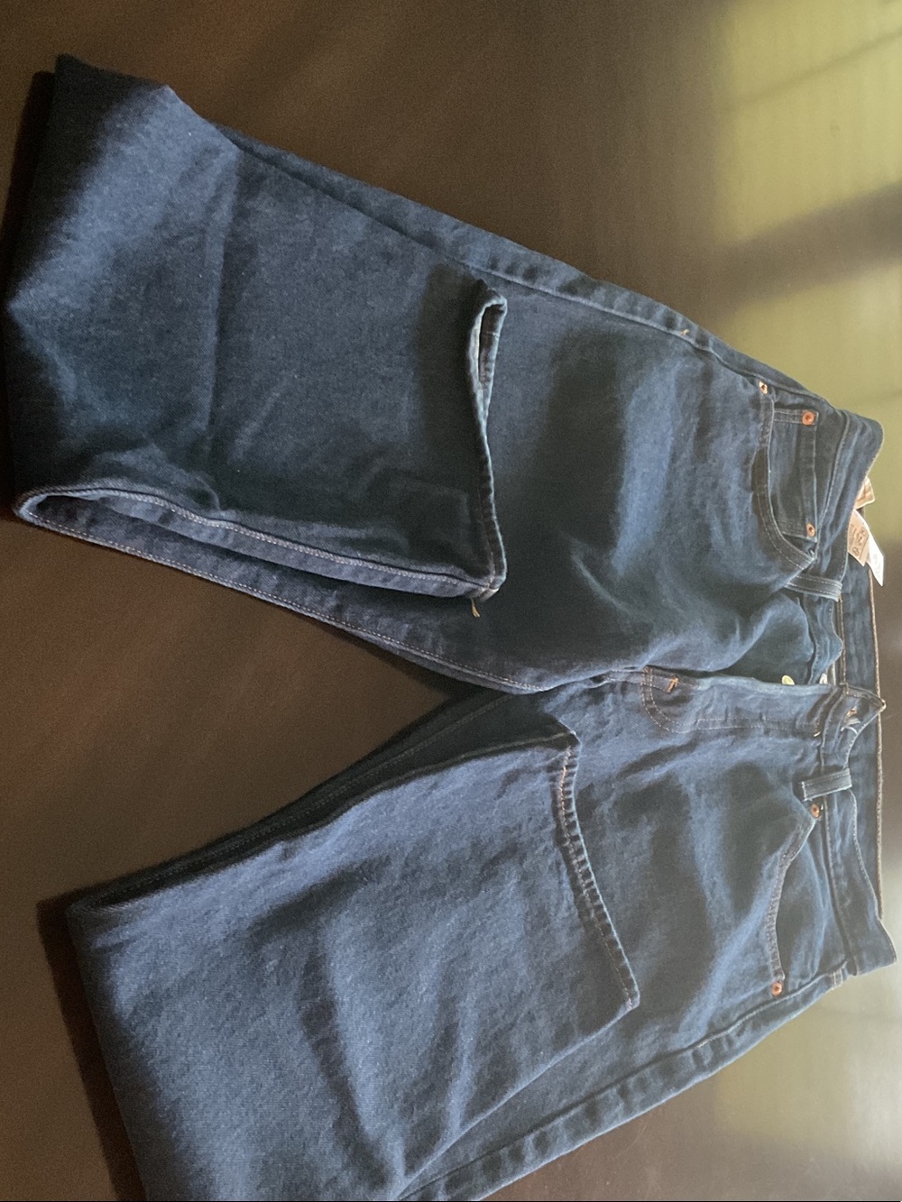 Levi's Dark Blue 501 Classic Jeans with Leather Patch
